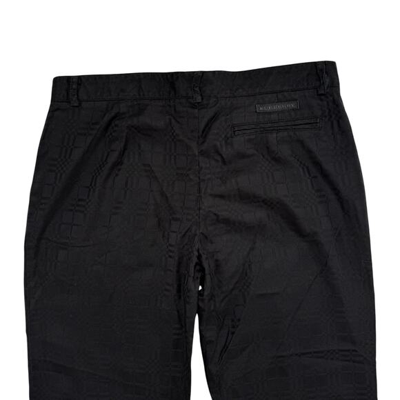 BURBERRY GOLF Black Brocade Straight Leg Pants Size 8 US Womens Cotton Spandex - Picture 5 of 10
